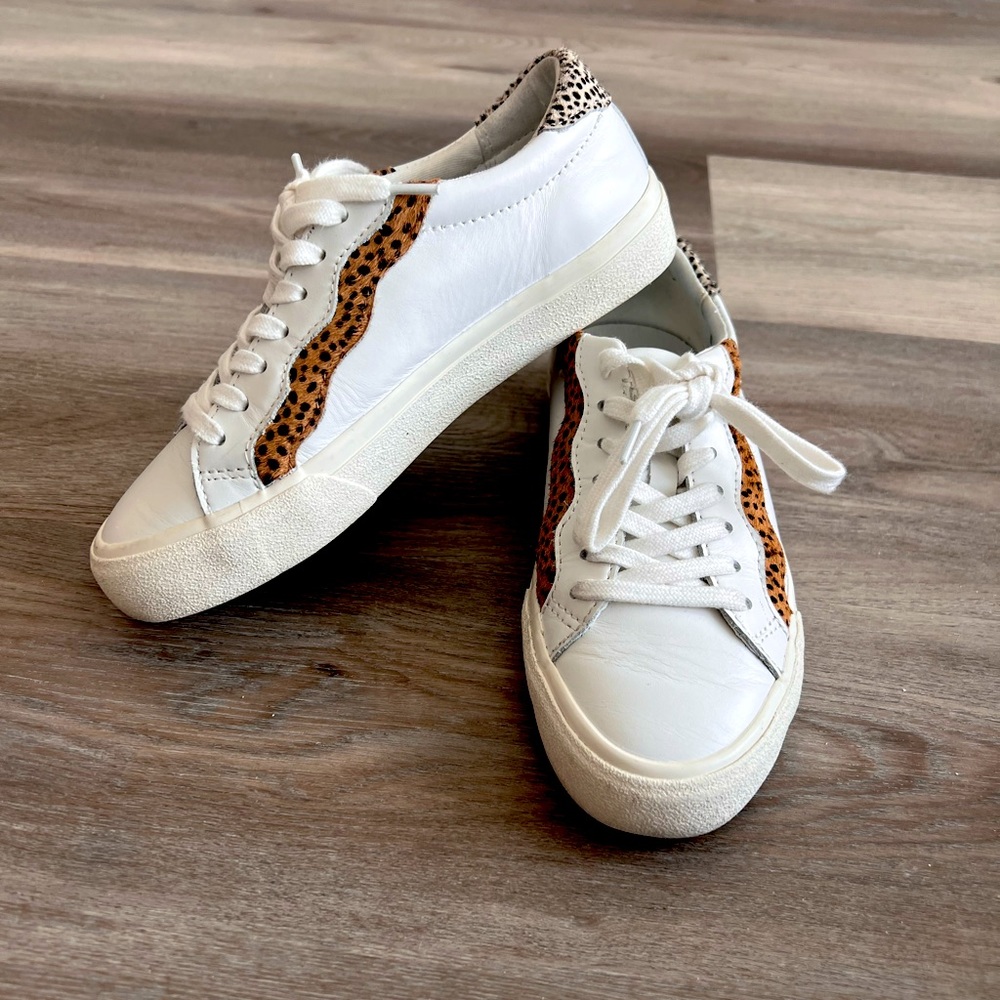 Madewell sneakers with vegan cow hide detail